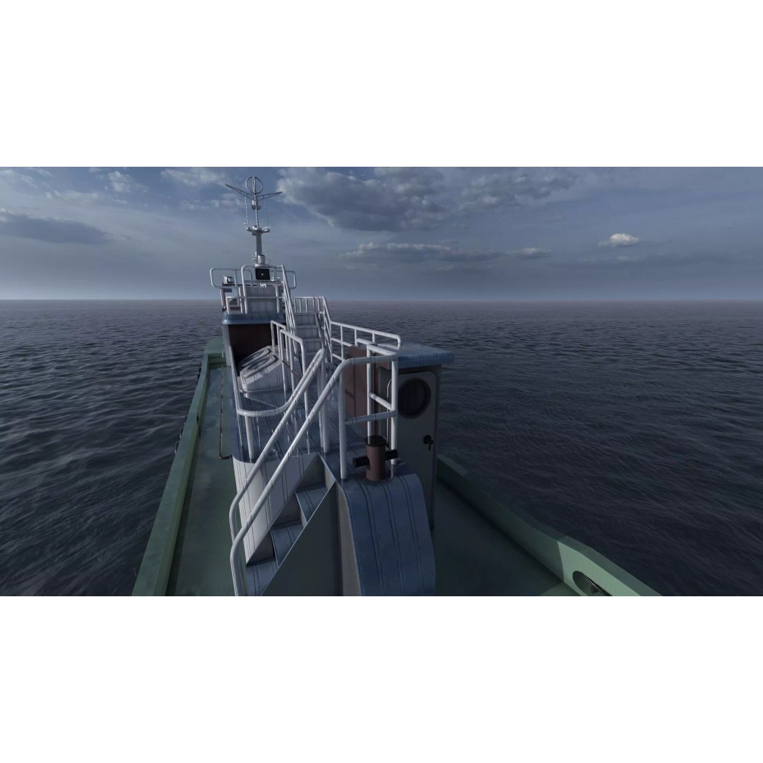 Detailed Tug Boat 3D Model – Industrial Watercraft with Interior, OBJ - View 14