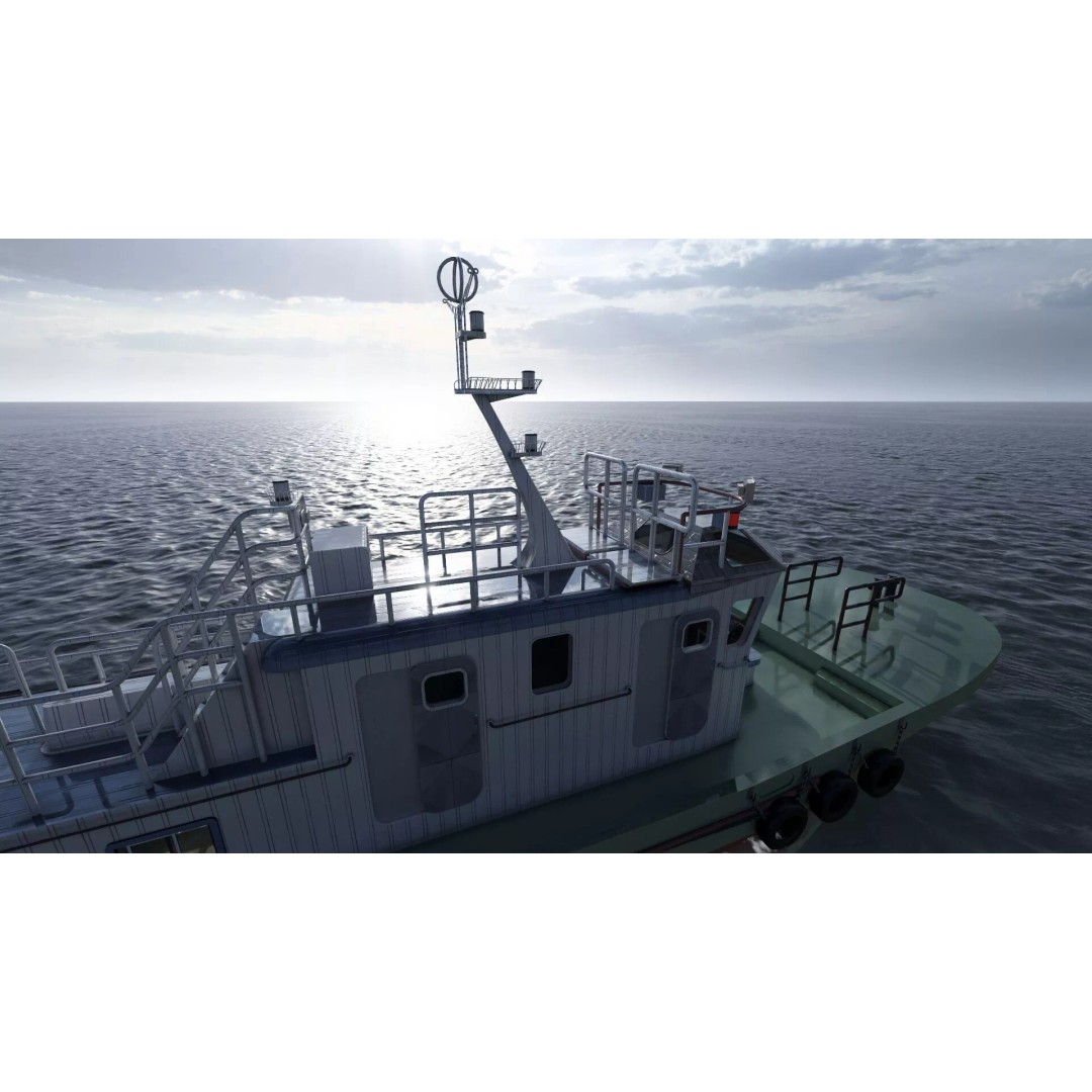 Detailed Tug Boat 3D Model – Industrial Watercraft with Interior, OBJ - View 16