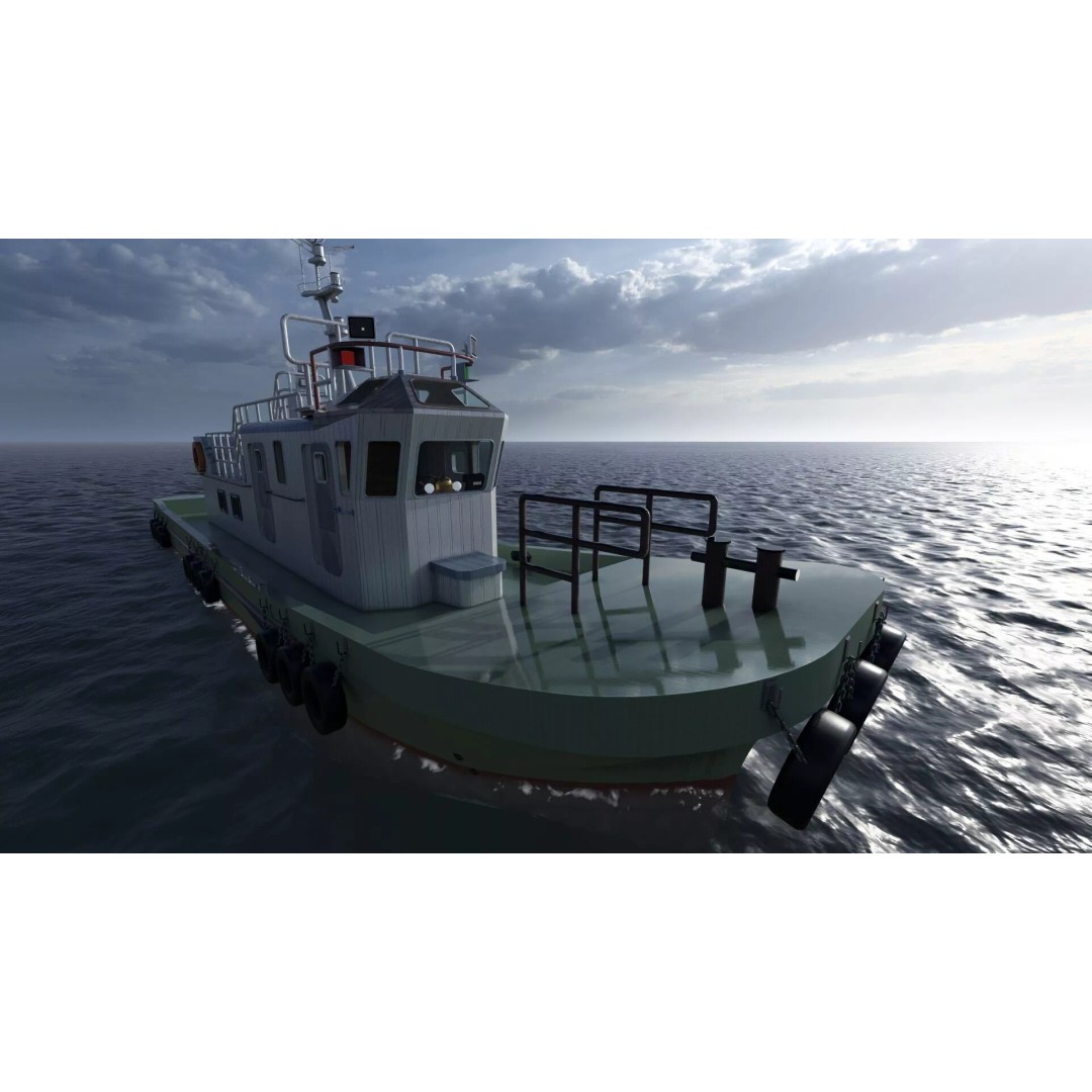 Detailed Tug Boat 3D Model – Industrial Watercraft with Interior, OBJ - View 17