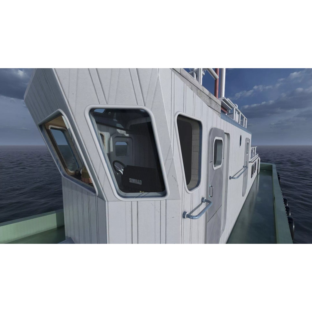 Detailed Tug Boat 3D Model – Industrial Watercraft with Interior, OBJ - View 19