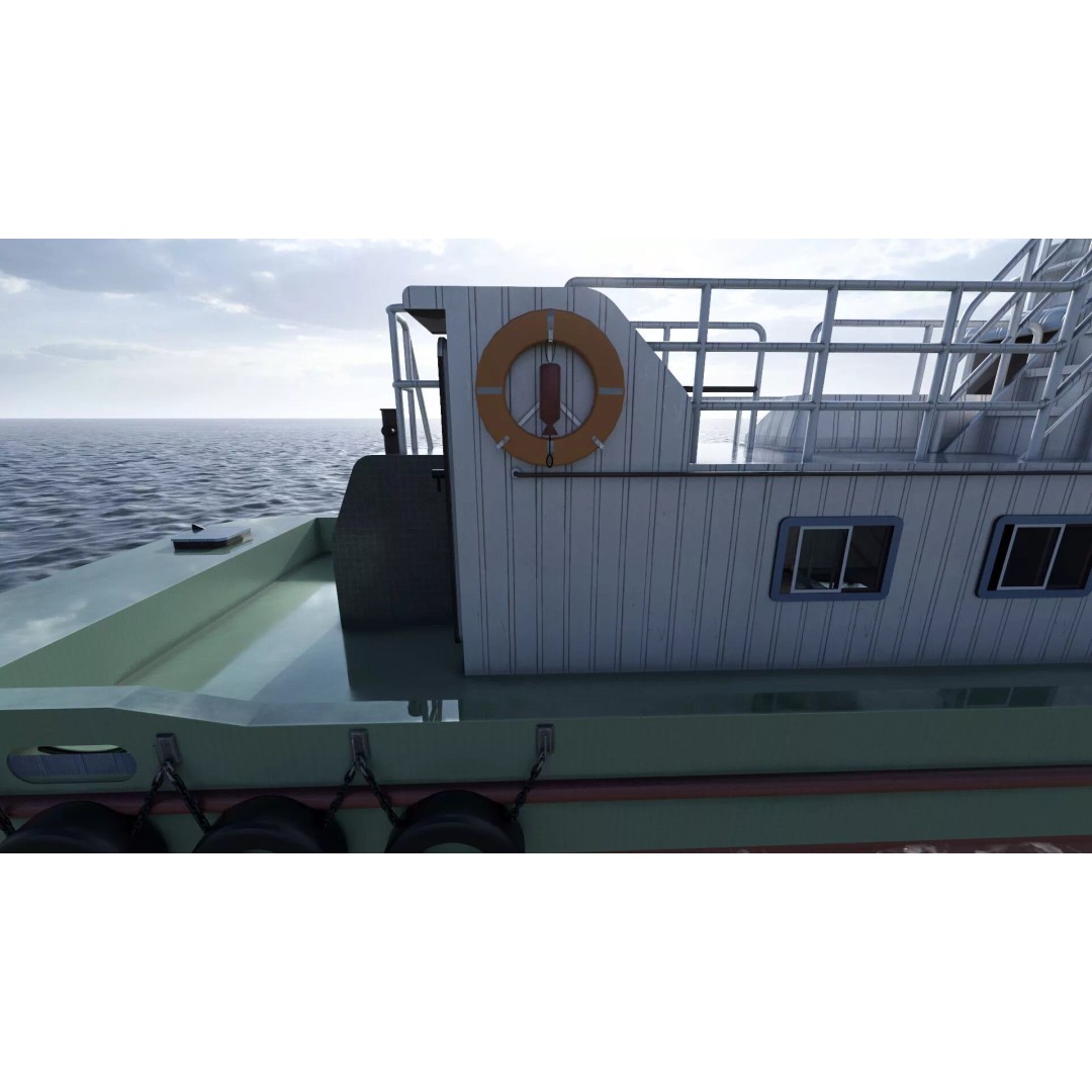 Detailed Tug Boat 3D Model – Industrial Watercraft with Interior, OBJ - View 27