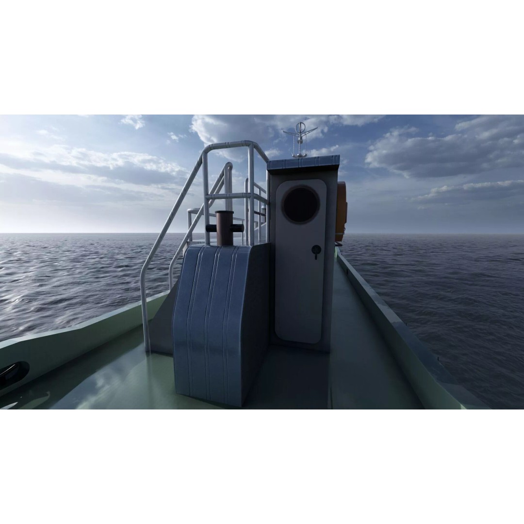 Detailed Tug Boat 3D Model – Industrial Watercraft with Interior, OBJ - View 28