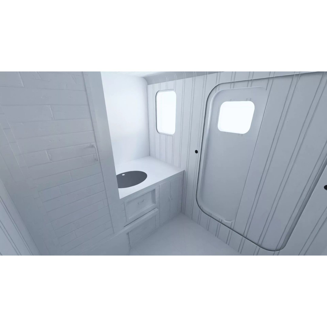 Detailed Tug Boat 3D Model – Industrial Watercraft with Interior, OBJ - View 45