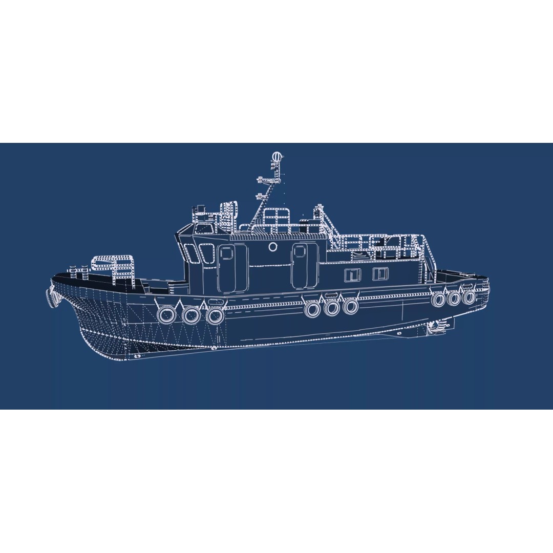 Detailed Tug Boat 3D Model – Industrial Watercraft with Interior, OBJ - View 49