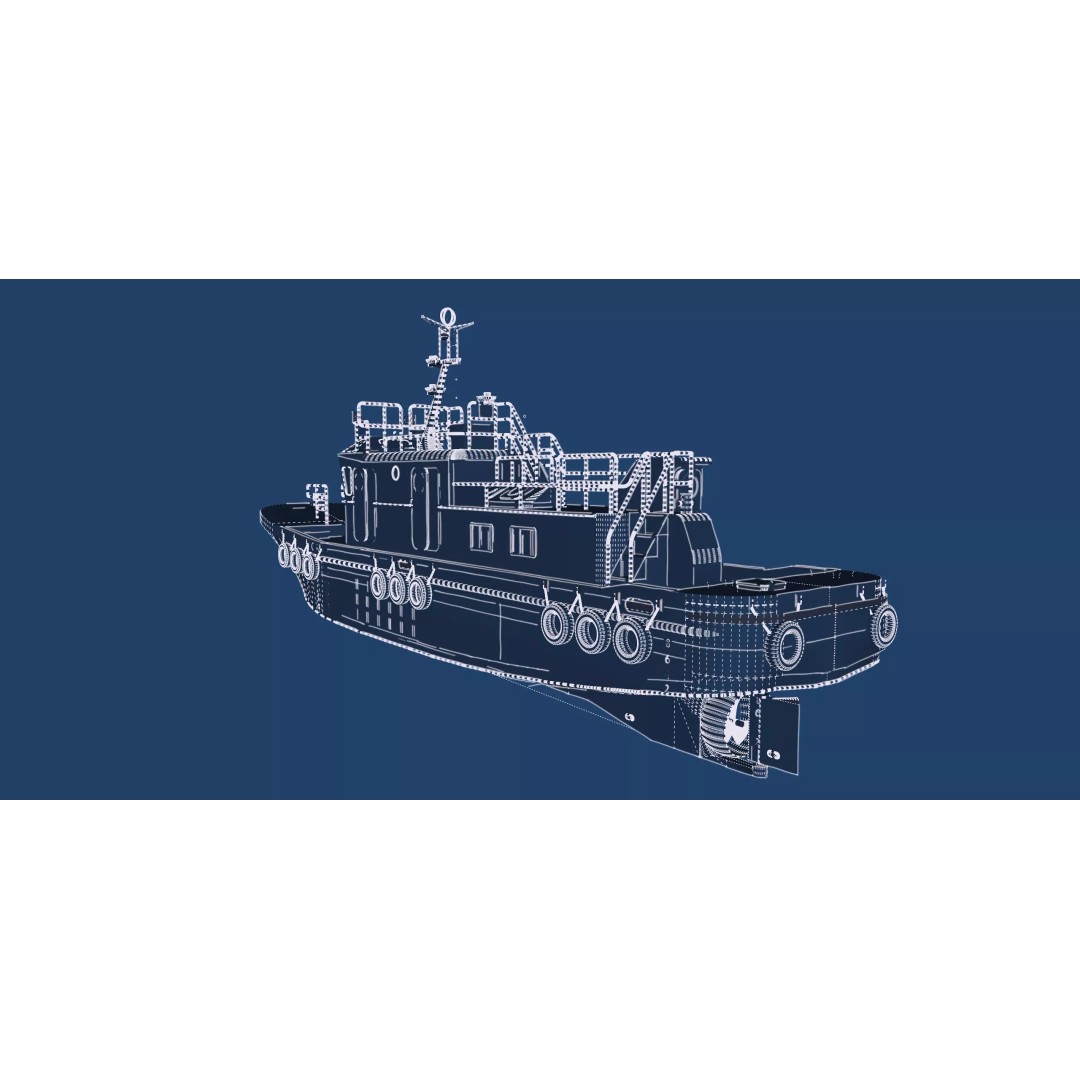Detailed Tug Boat 3D Model – Industrial Watercraft with Interior, OBJ - View 50