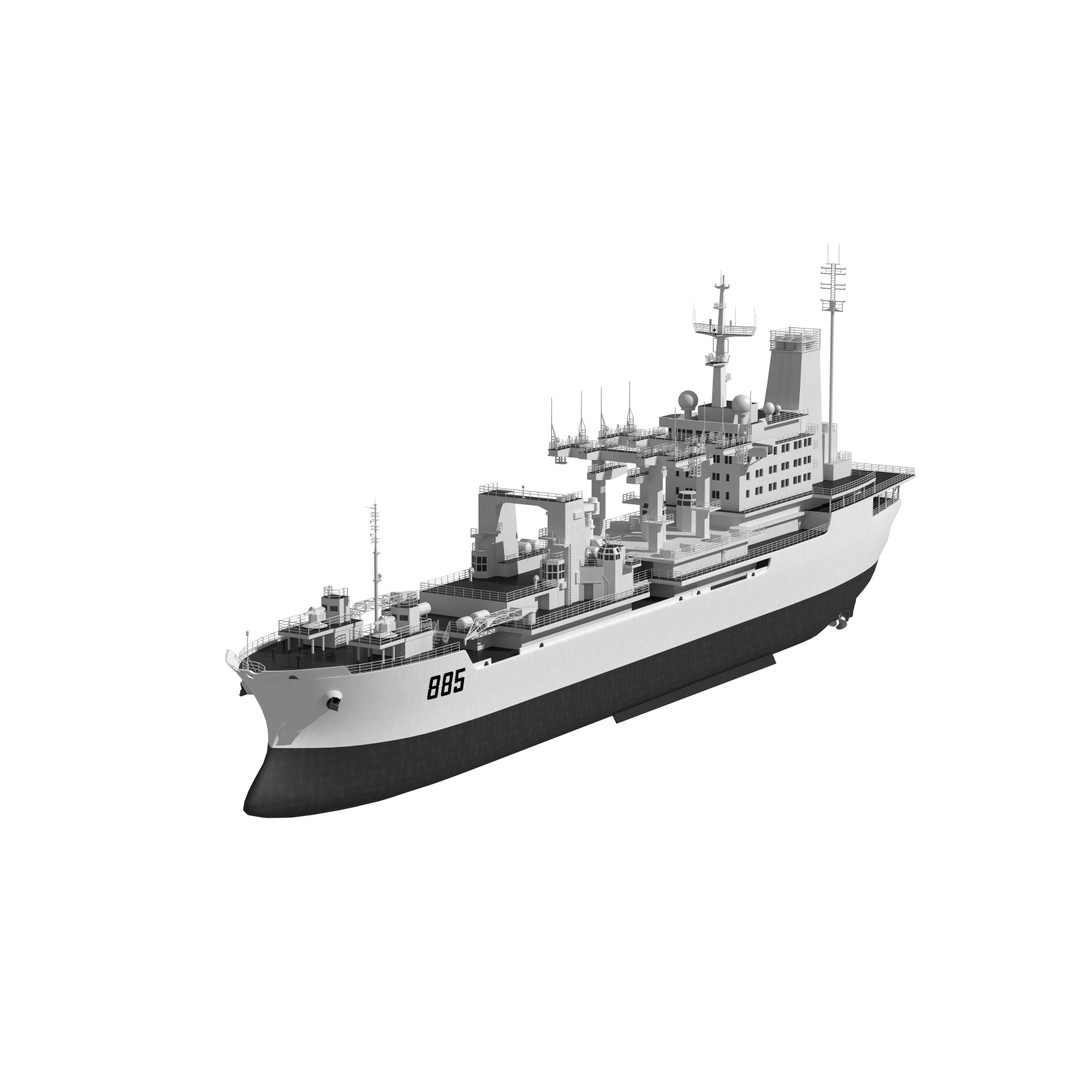 Navy Shandong Aircraft Carrier Formation 3D Model – Military Watercraft, FBX - View 10