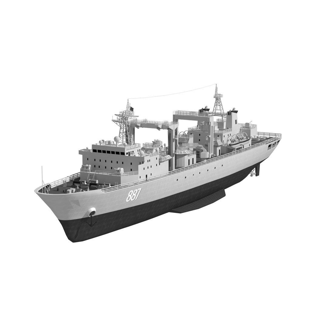 Navy Shandong Aircraft Carrier Formation 3D Model – Military Watercraft, FBX - View 9