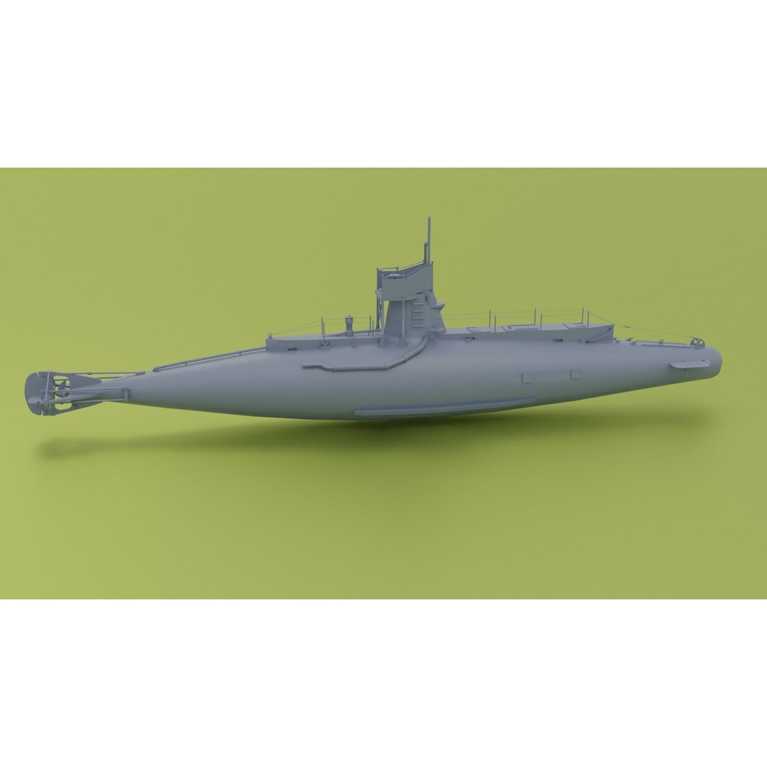 British B-Class Submarine 3D Model – Low Poly Game Asset, FBX, Blender - View 10