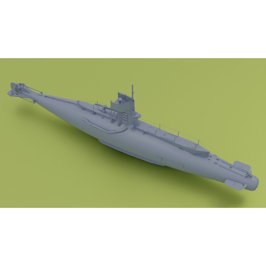 British B-Class Submarine 3D Model – Low Poly Game Asset, FBX, Blender - View 13
