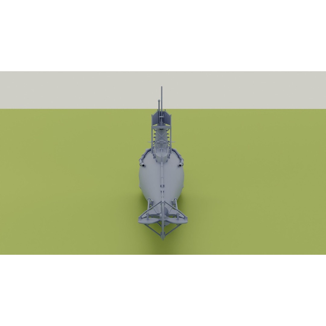 British B-Class Submarine 3D Model – Low Poly Game Asset, FBX, Blender - View 15