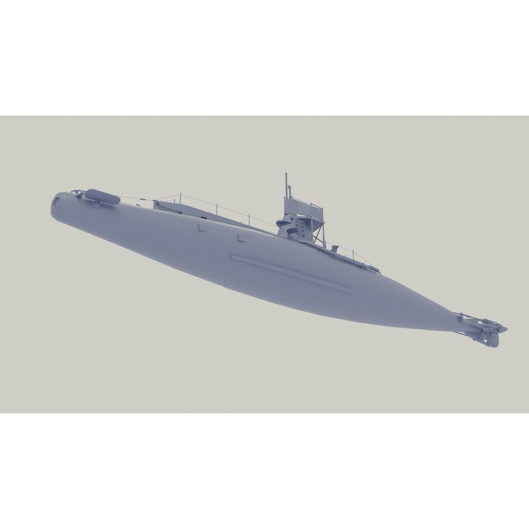 British B-Class Submarine 3D Model – Low Poly Game Asset, FBX, Blender - View 20