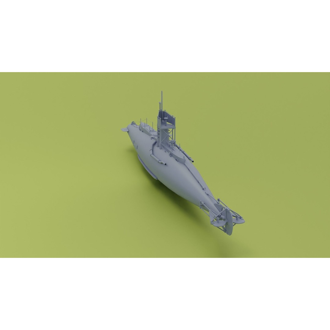 British B-Class Submarine 3D Model – Low Poly Game Asset, FBX, Blender - View 8