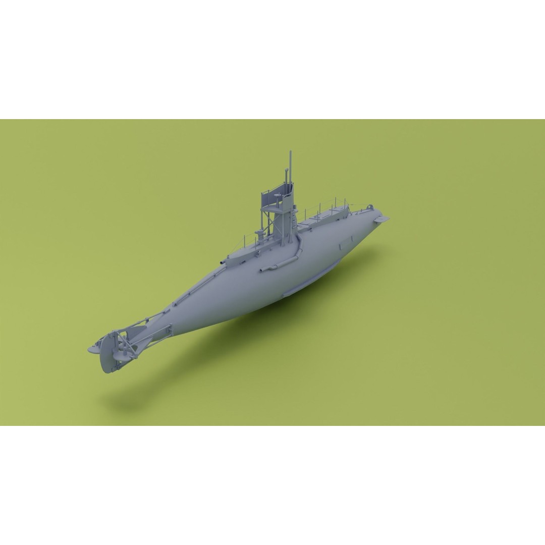 British B-Class Submarine 3D Model – Low Poly Game Asset, FBX, Blender - View 9