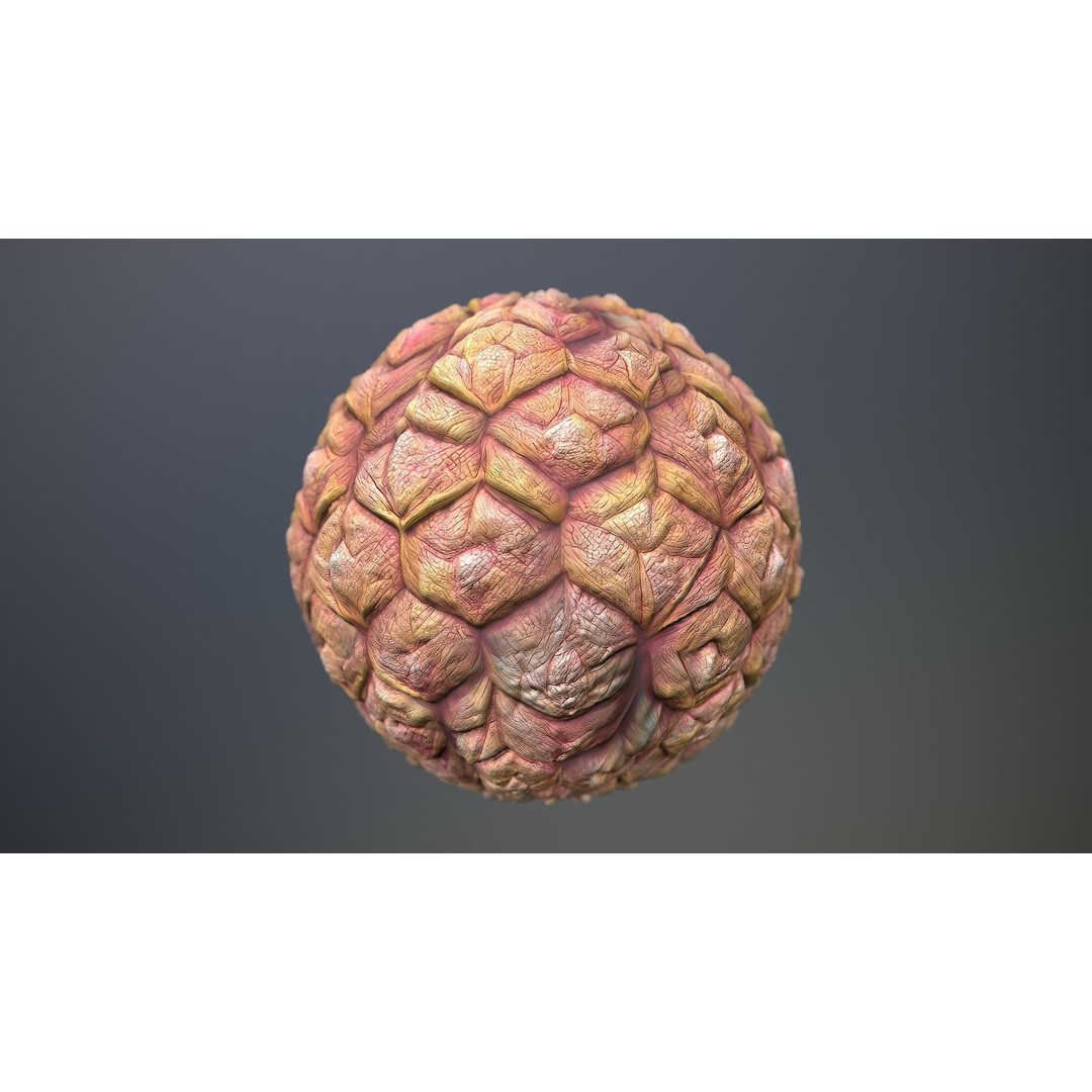 Monster Skin 3D Model – Seamless PBR Texture Pack, FBX, Game Ready - View 11