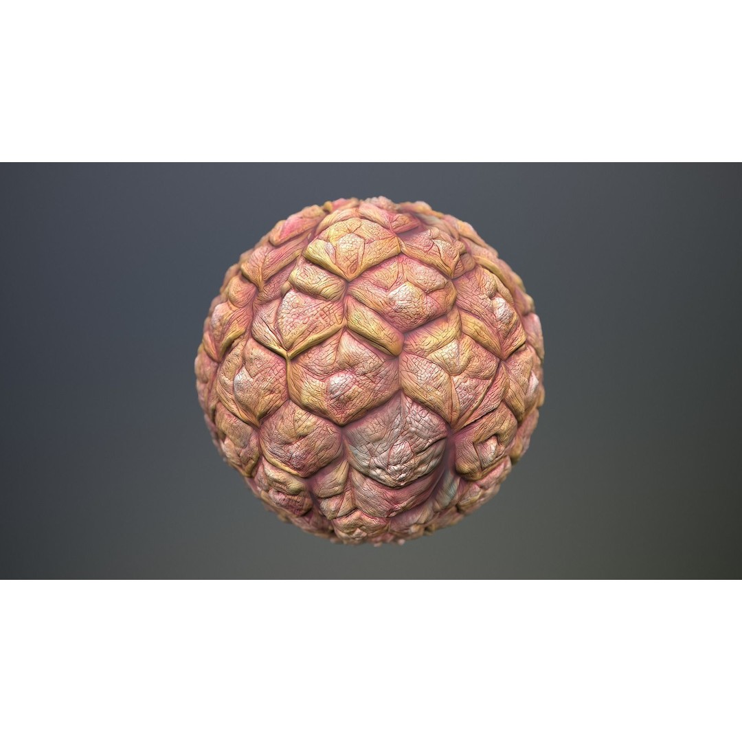 Monster Skin 3D Model – Seamless PBR Texture Pack, FBX, Game Ready - View 12