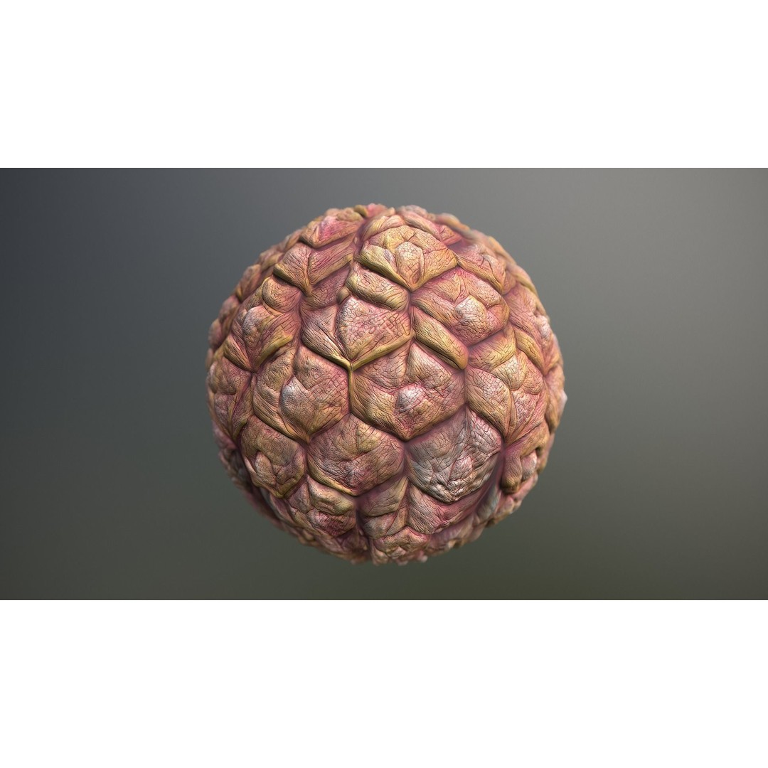 Monster Skin 3D Model – Seamless PBR Texture Pack, FBX, Game Ready - View 13