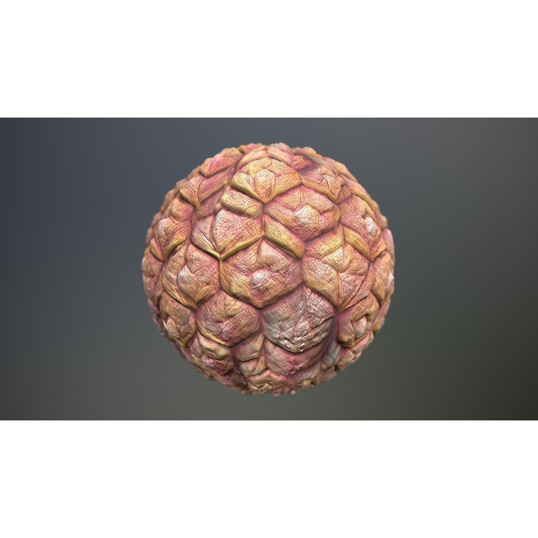 Monster Skin 3D Model – Seamless PBR Texture Pack, FBX, Game Ready - View 14