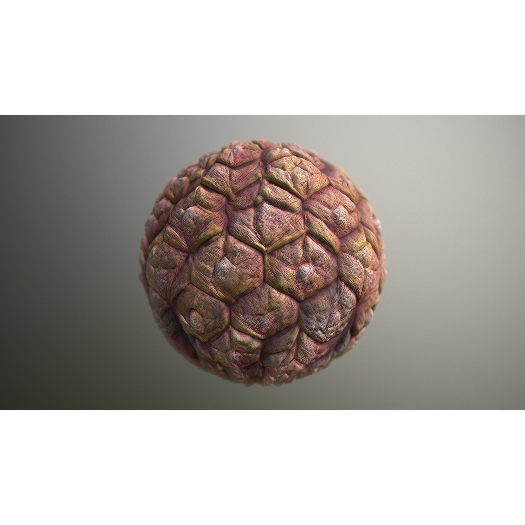 Monster Skin 3D Model – Seamless PBR Texture Pack, FBX, Game Ready - View 16