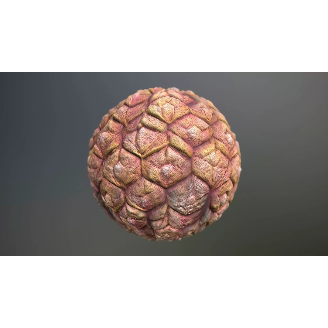 Monster Skin 3D Model – Seamless PBR Texture Pack, FBX, Game Ready - View 2