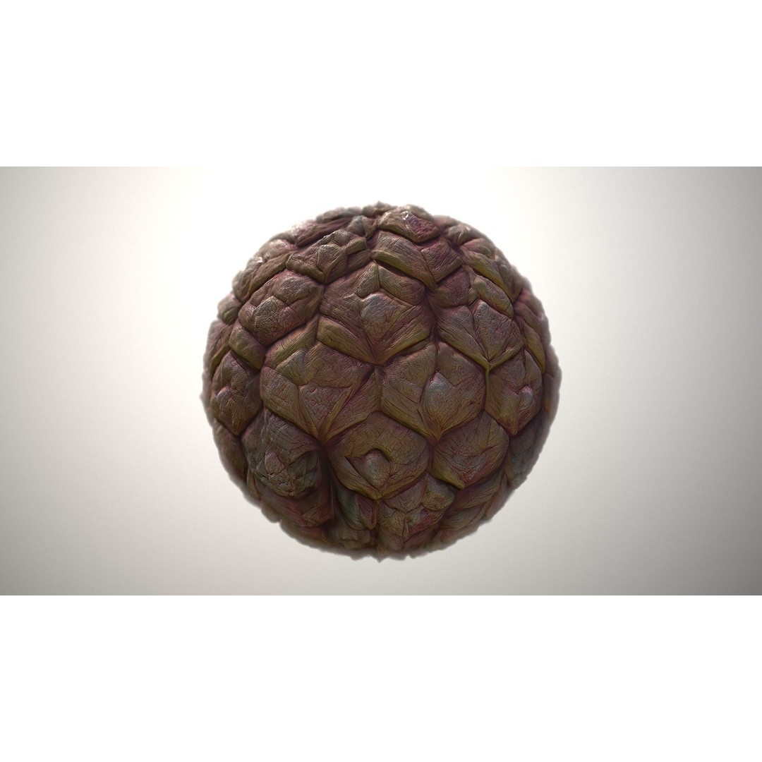 Monster Skin 3D Model – Seamless PBR Texture Pack, FBX, Game Ready - View 3