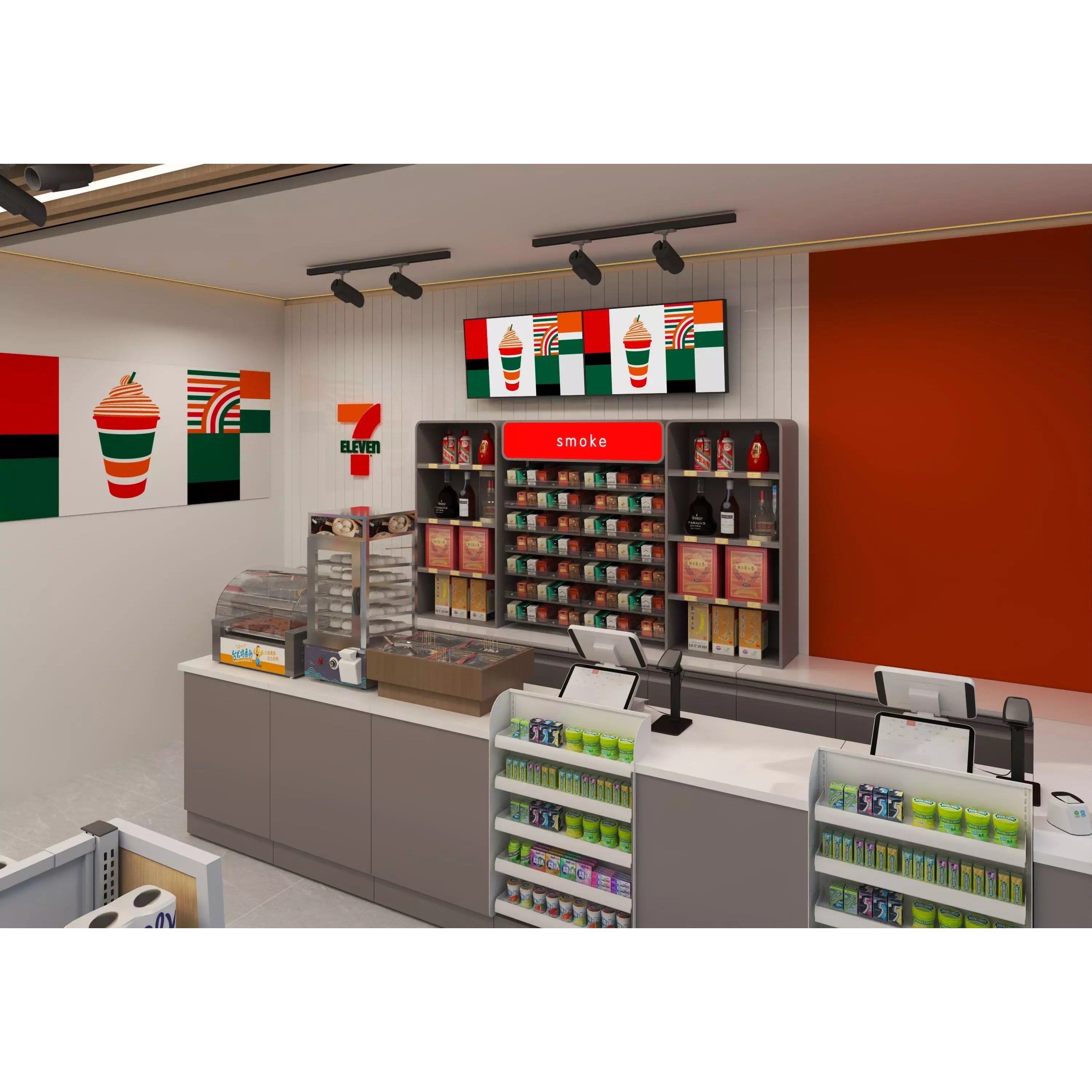 Convenience Store - Low-Poly Game-Ready 3D Model - View 15