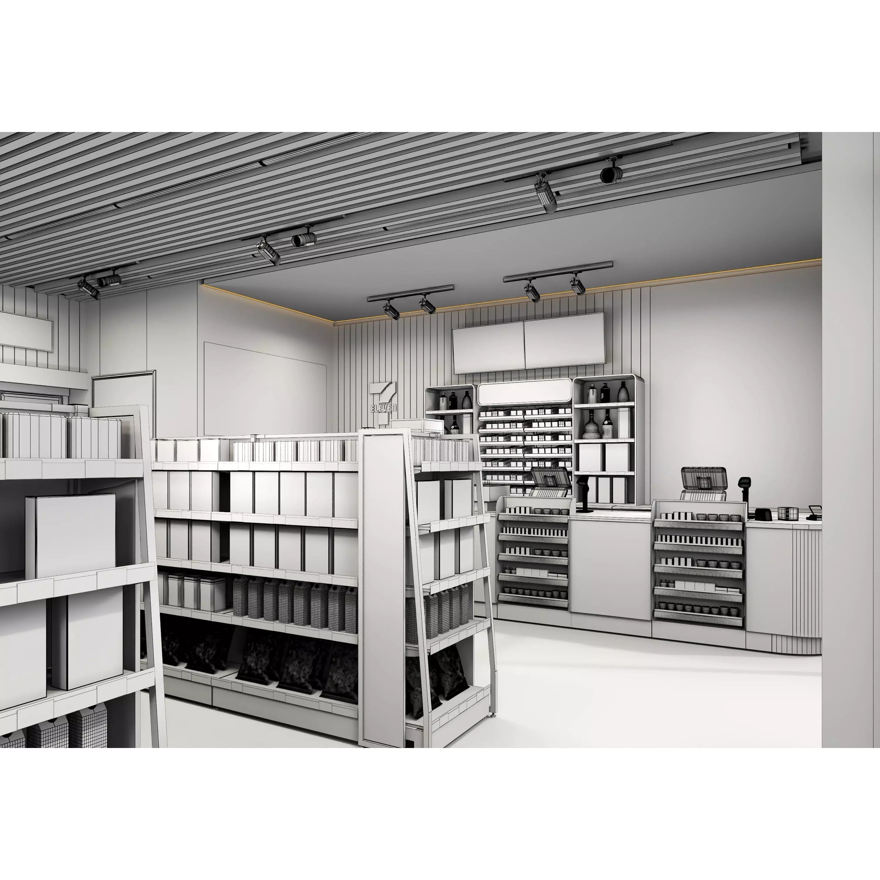 Convenience Store - Low-Poly Game-Ready 3D Model - View 21