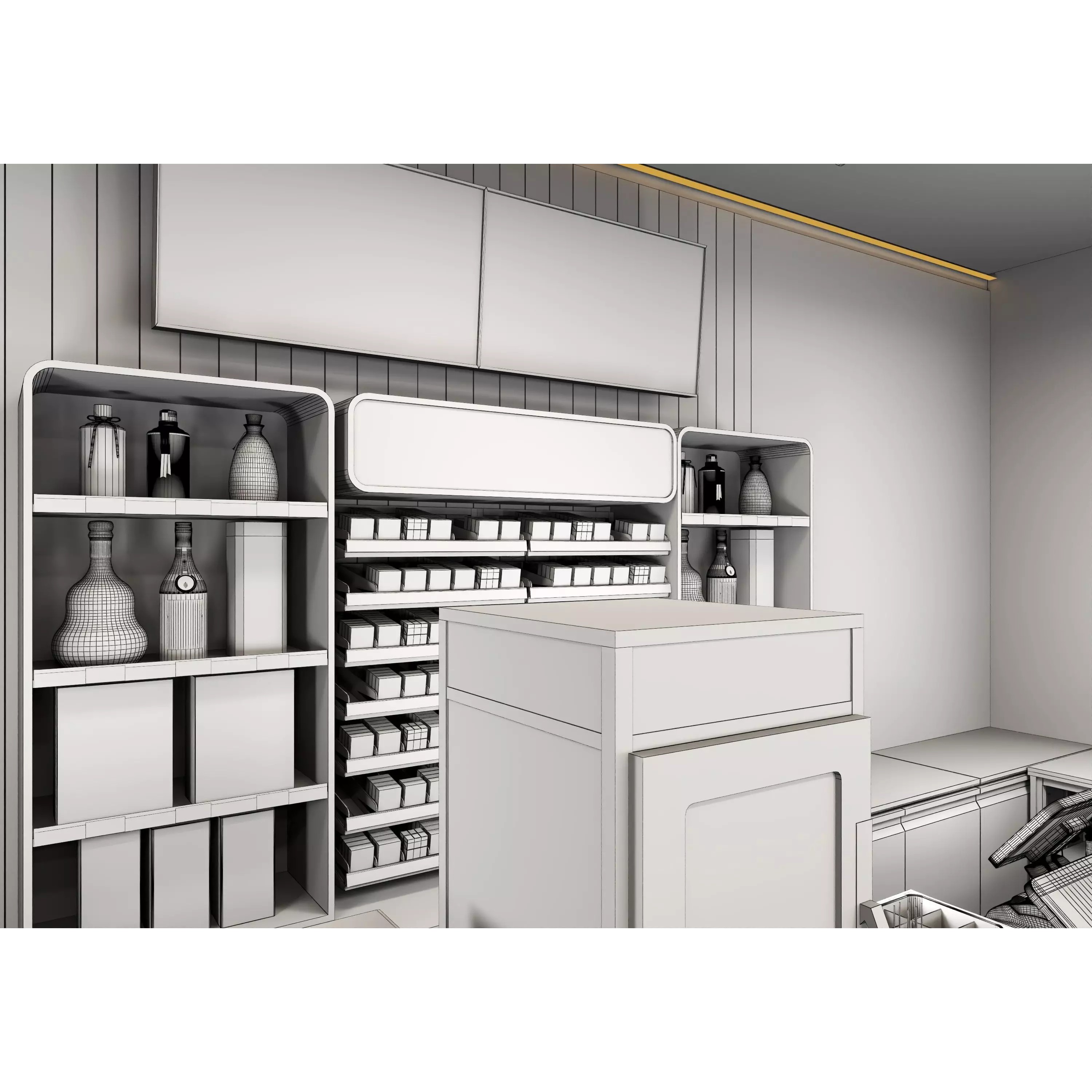 Convenience Store - Low-Poly Game-Ready 3D Model - View 23