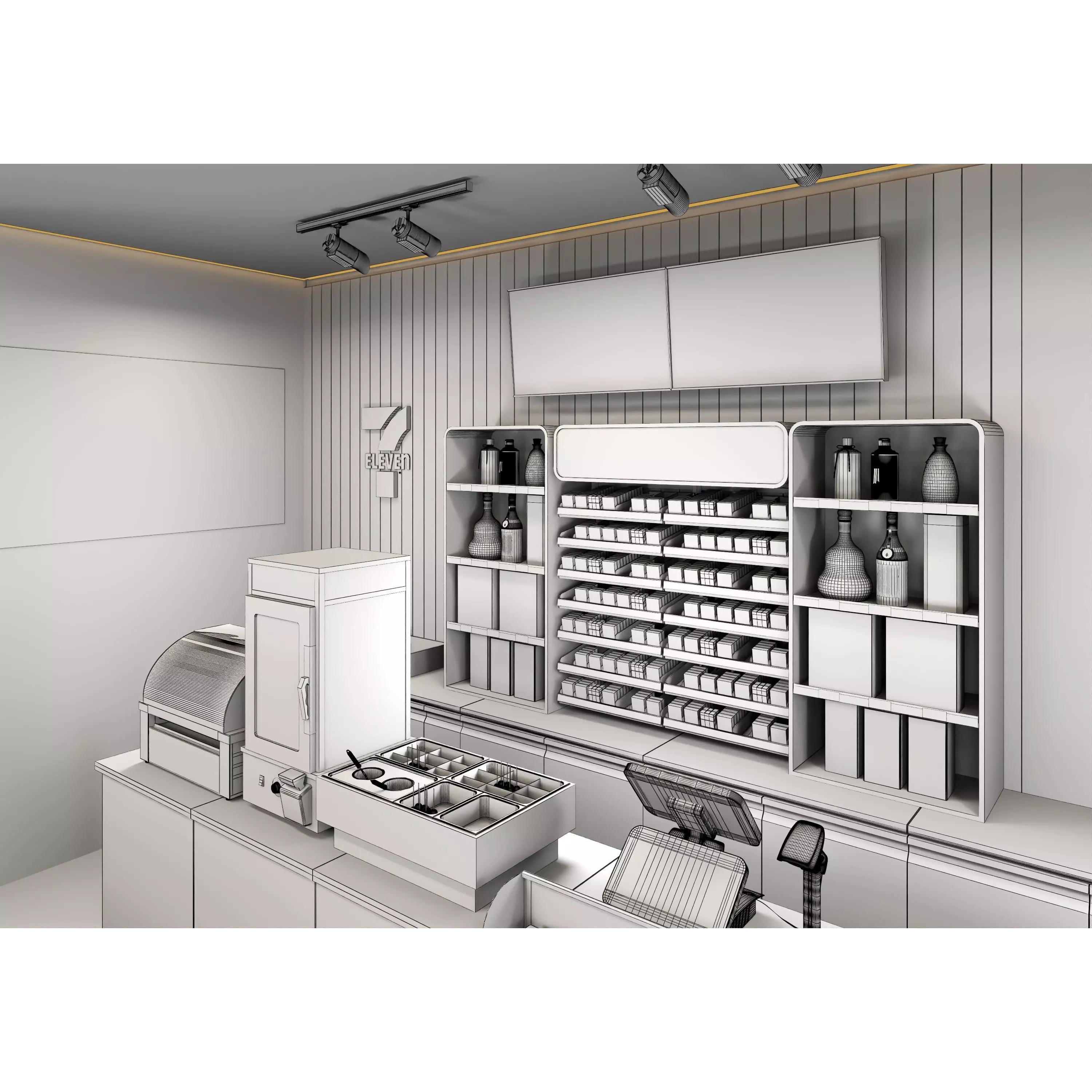 Convenience Store - Low-Poly Game-Ready 3D Model - View 25