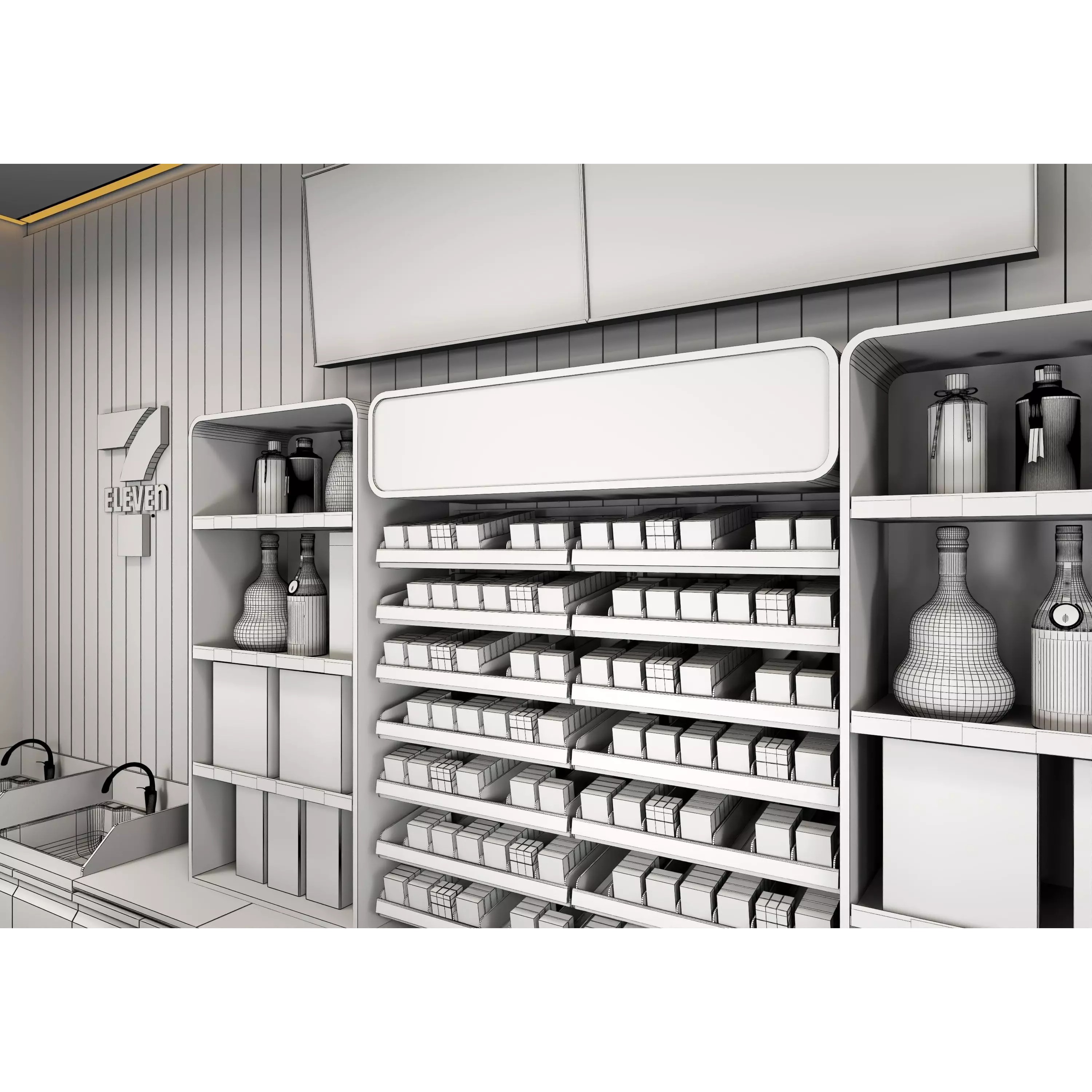 Convenience Store - Low-Poly Game-Ready 3D Model - View 27