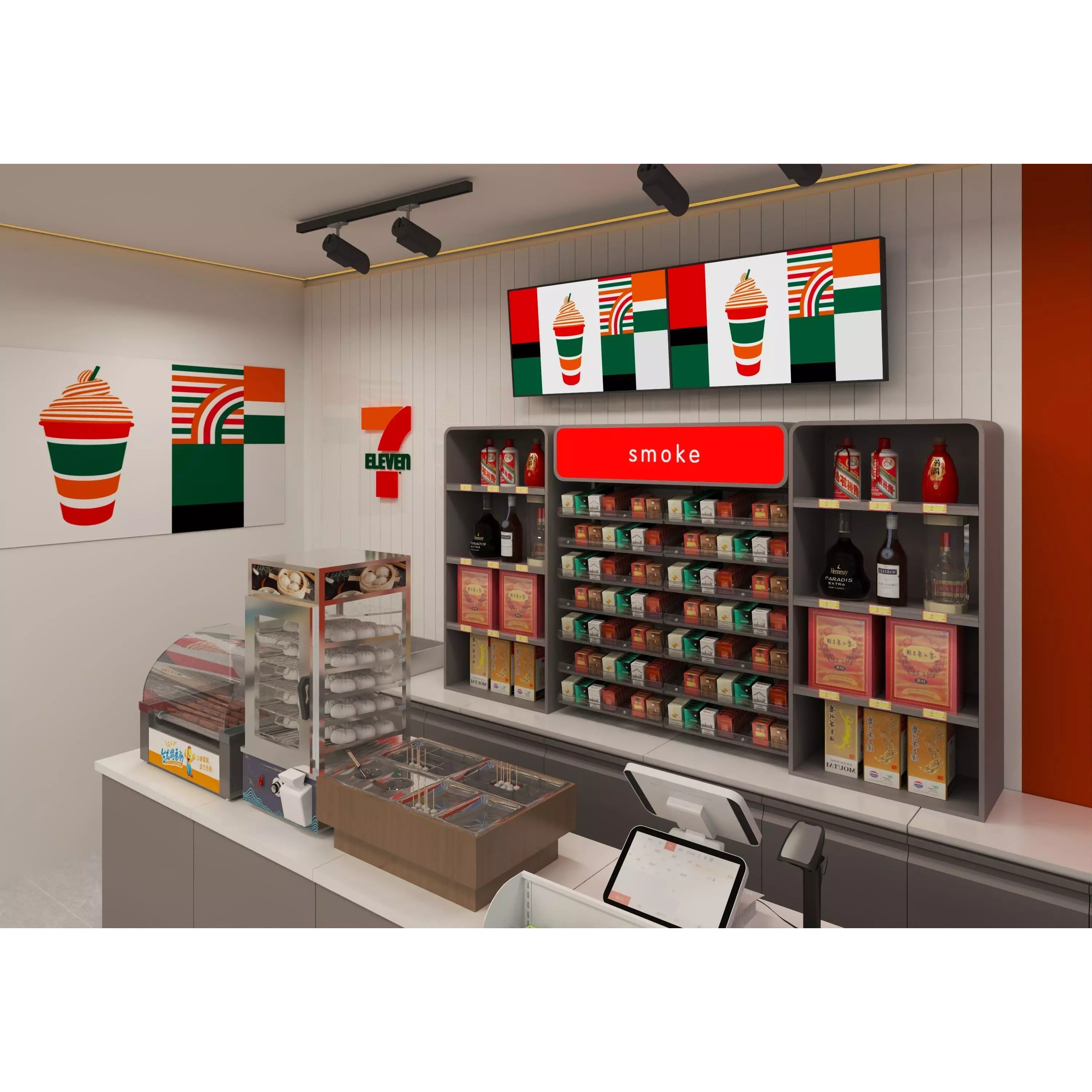 Convenience Store - Low-Poly Game-Ready 3D Model - View 3