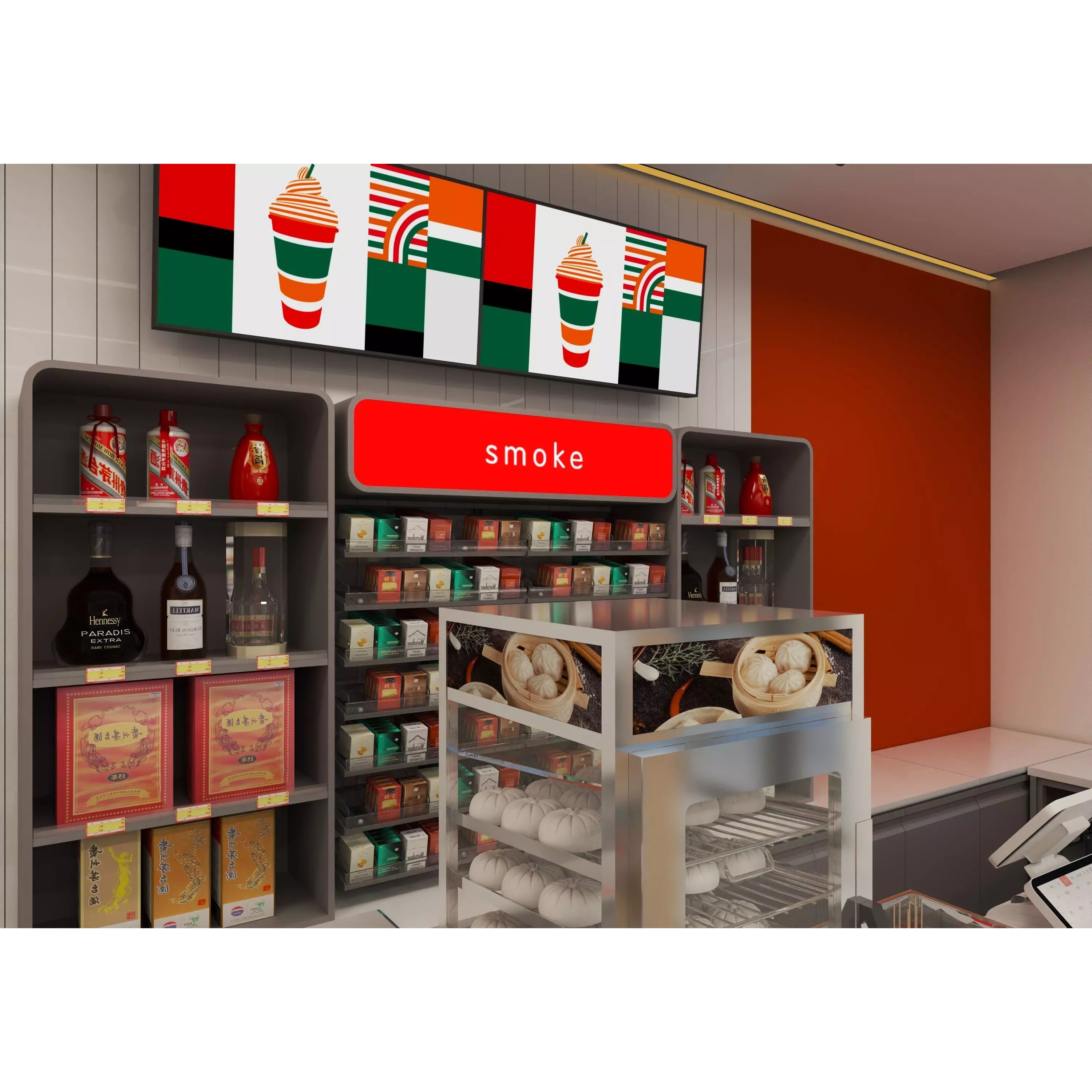 Convenience Store - Low-Poly Game-Ready 3D Model - View 9