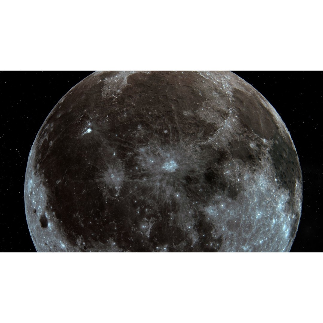 Photorealistic Moon 3D Model – High Poly PBR Asset, FBX, OBJ - View 10