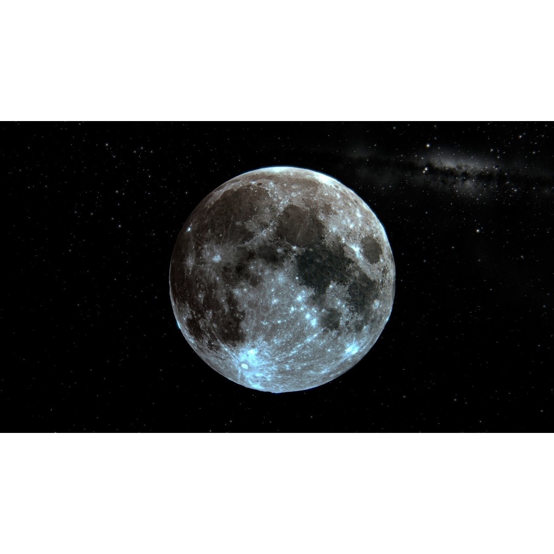 Photorealistic Moon 3D Model – High Poly PBR Asset, FBX, OBJ - View 13