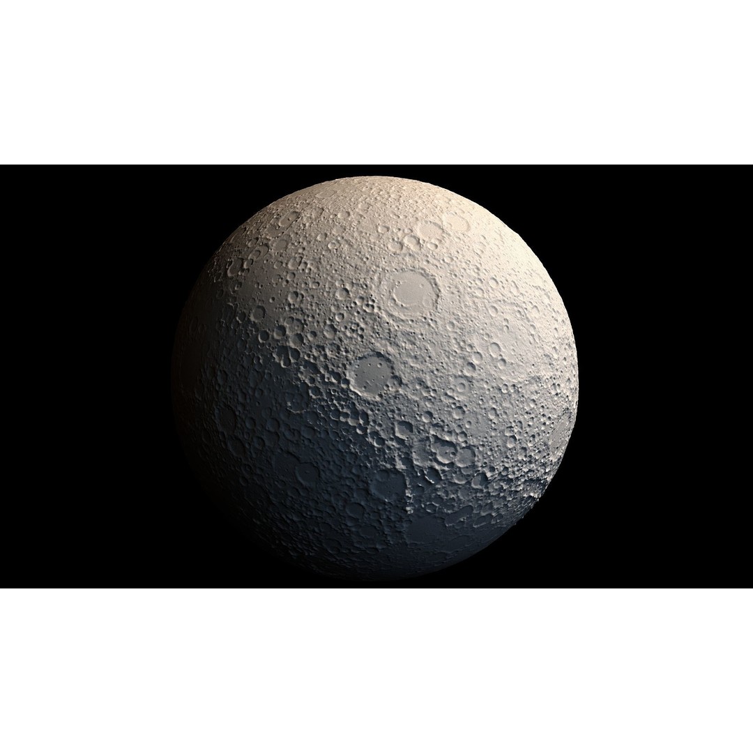 Photorealistic Moon 3D Model – High Poly PBR Asset, FBX, OBJ - View 16