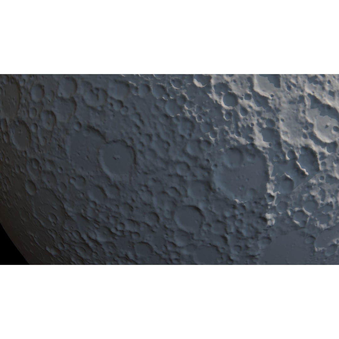 Photorealistic Moon 3D Model – High Poly PBR Asset, FBX, OBJ - View 17
