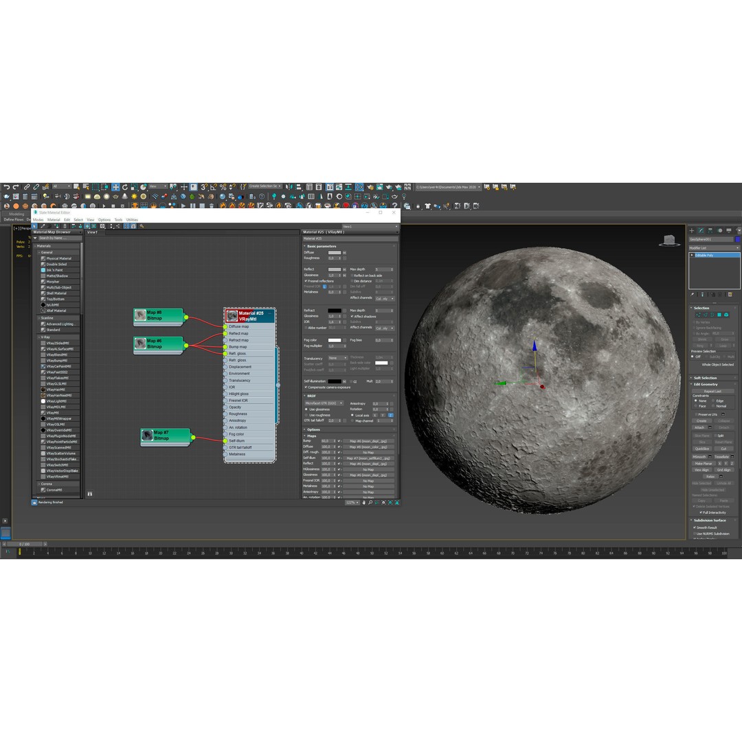 Photorealistic Moon 3D Model – High Poly PBR Asset, FBX, OBJ - View 18