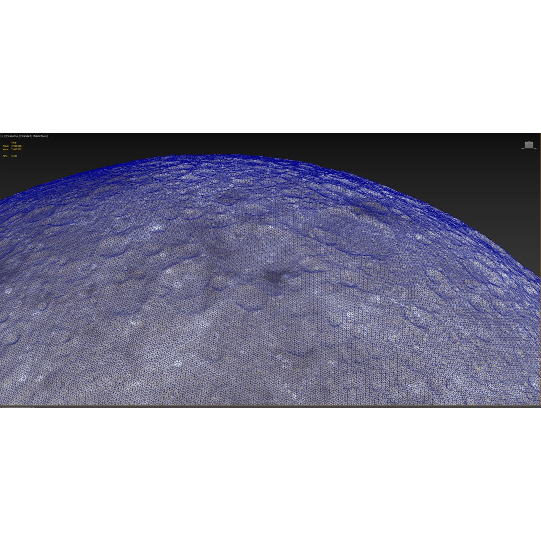 Photorealistic Moon 3D Model – High Poly PBR Asset, FBX, OBJ - View 19