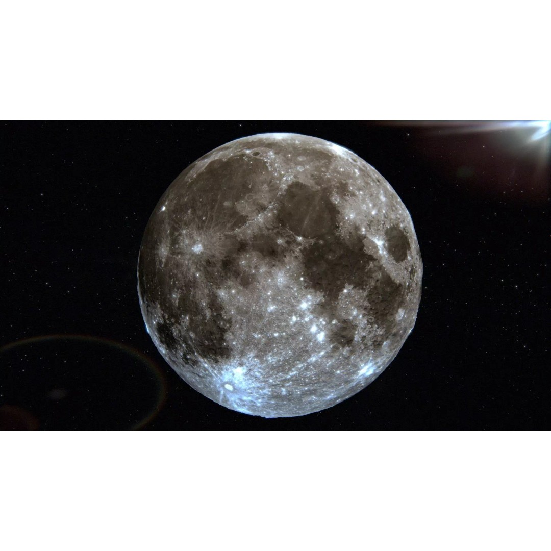 Photorealistic Moon 3D Model – High Poly PBR Asset, FBX, OBJ - View 2