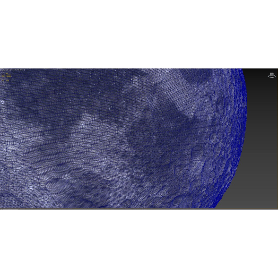 Photorealistic Moon 3D Model – High Poly PBR Asset, FBX, OBJ - View 21