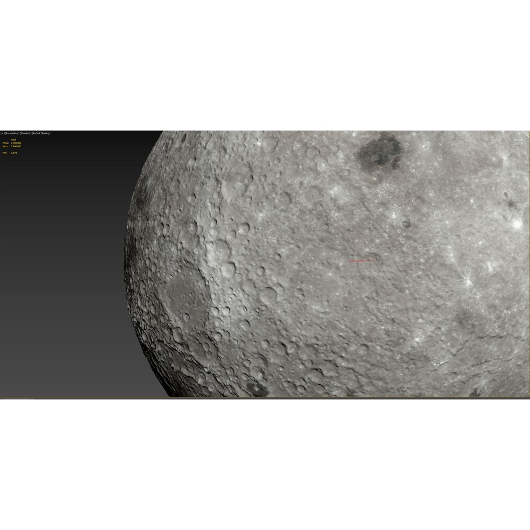 Photorealistic Moon 3D Model – High Poly PBR Asset, FBX, OBJ - View 23