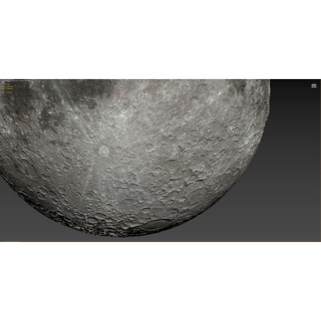 Photorealistic Moon 3D Model – High Poly PBR Asset, FBX, OBJ - View 24