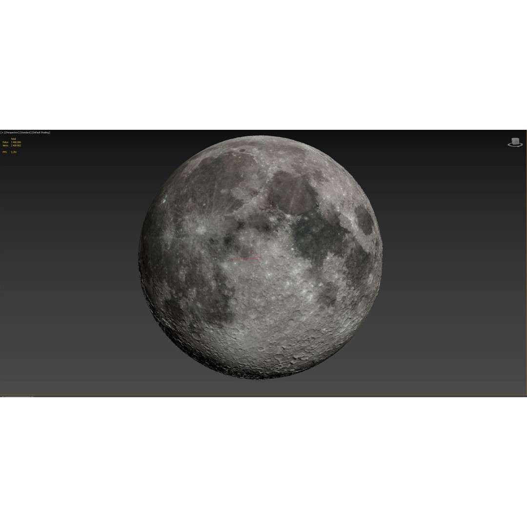 Photorealistic Moon 3D Model – High Poly PBR Asset, FBX, OBJ - View 25