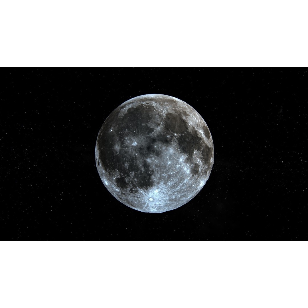 Photorealistic Moon 3D Model – High Poly PBR Asset, FBX, OBJ - View 4