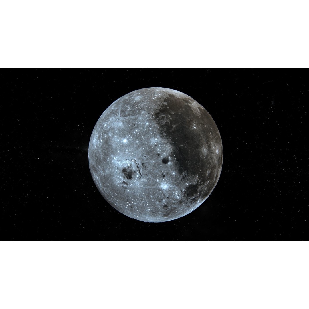 Photorealistic Moon 3D Model – High Poly PBR Asset, FBX, OBJ - View 5