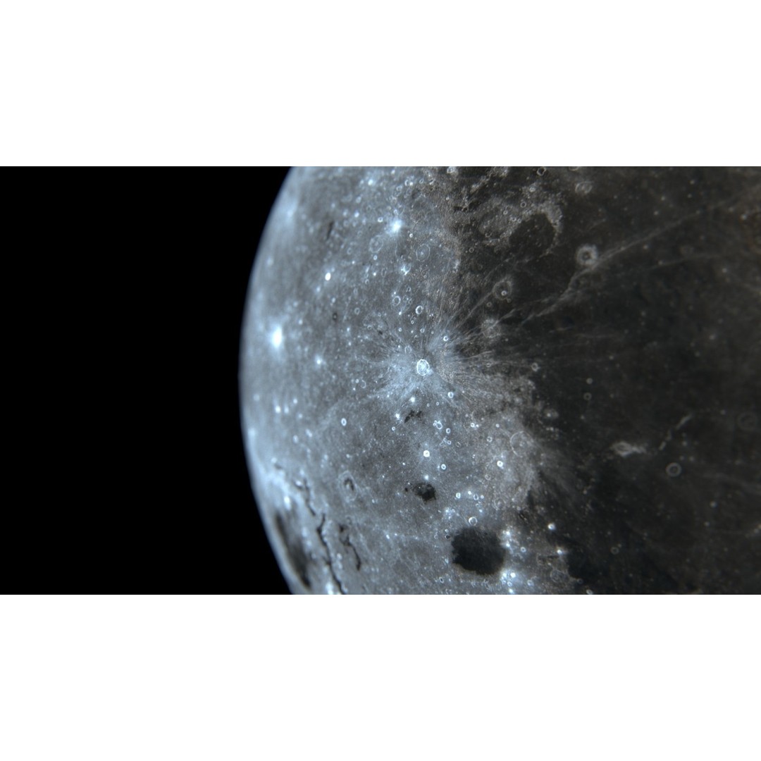 Photorealistic Moon 3D Model – High Poly PBR Asset, FBX, OBJ - View 6
