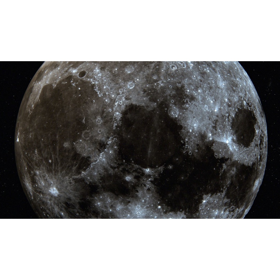 Photorealistic Moon 3D Model – High Poly PBR Asset, FBX, OBJ - View 7