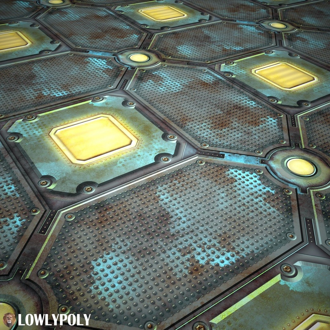 Stylized Sci-Fi Textures 3D Model – PBR Game Asset, PNG