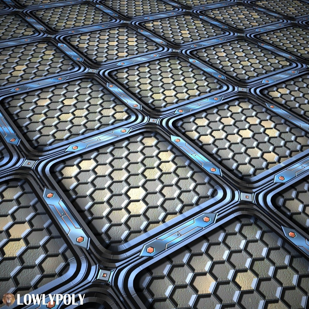 Stylized Sci-Fi Textures 3D Model – PBR Game Asset, PNG - View 10