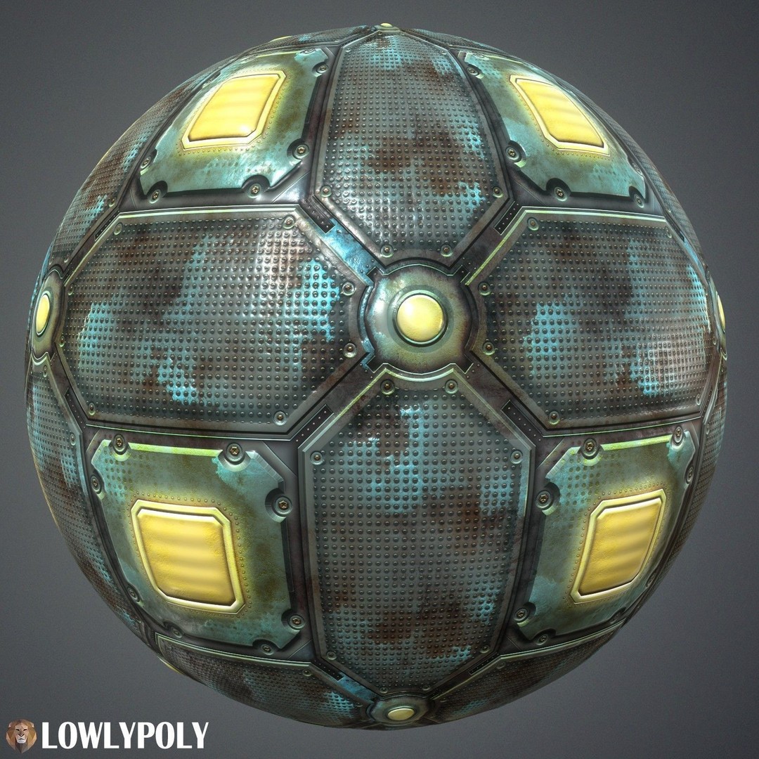 Stylized Sci-Fi Textures 3D Model – PBR Game Asset, PNG - View 11