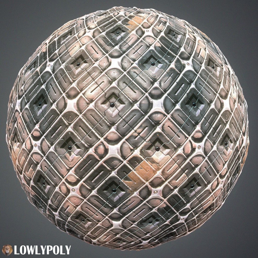 Stylized Sci-Fi Textures 3D Model – PBR Game Asset, PNG - View 7